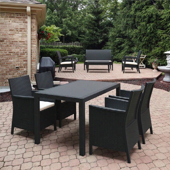 Compamia California 5  Piece Square Patio Dining Set In Brown