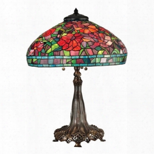 Dale Tiffany Red Peony Table Lamp