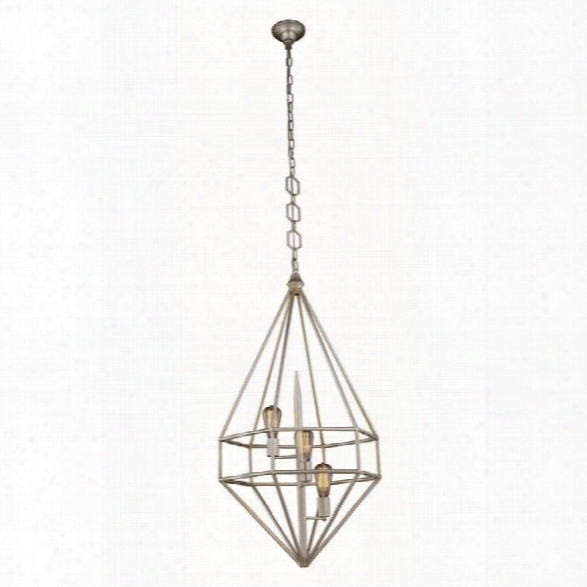 Elegant Lighting Marquis 22 3 Light Pendant Lamp In Silver Leaf