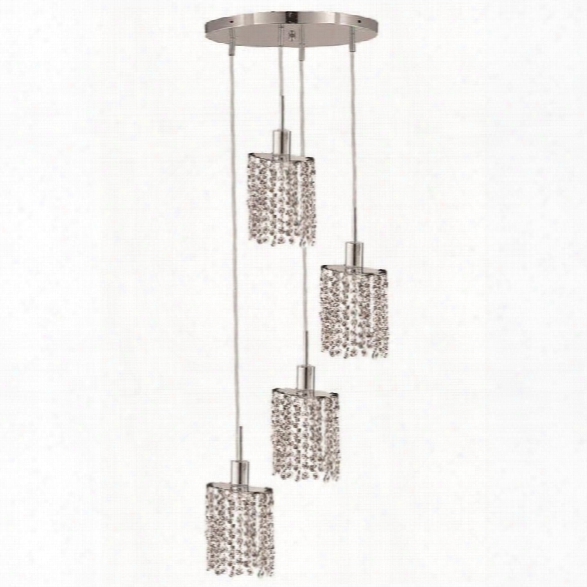 Elegant Lighting Mini 4 Ligght Elements Crystal Ellipse Pendant Lamp