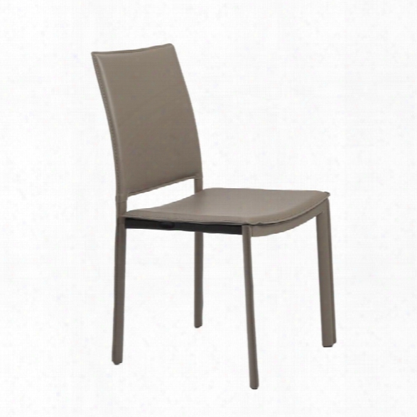 Eurostyle Kate Dining Chair In Taupe Leatherette (set Of 4)