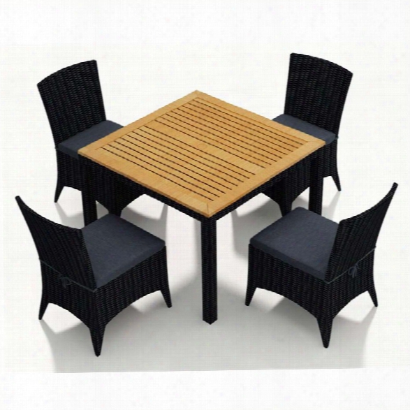 Harmonia Living Arbor 5 Piece Square Patio Dining Set In Indigo