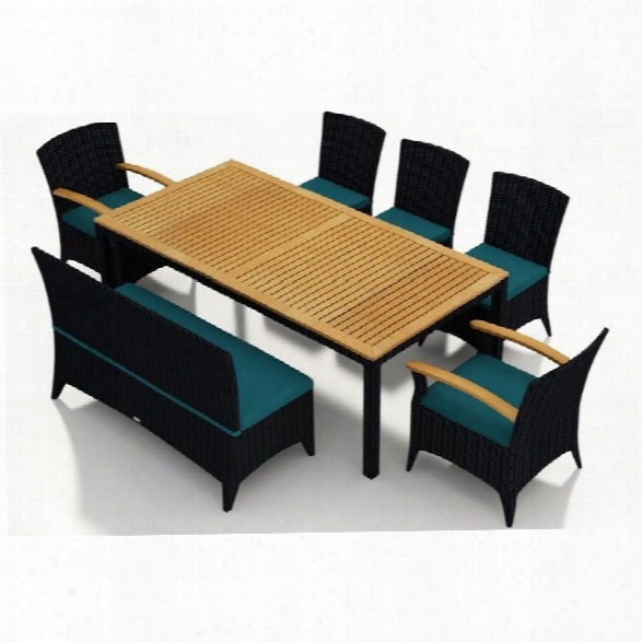 Harmonia Living Arbor 7 Piece Patio Dining Set In Spectrum Peacock