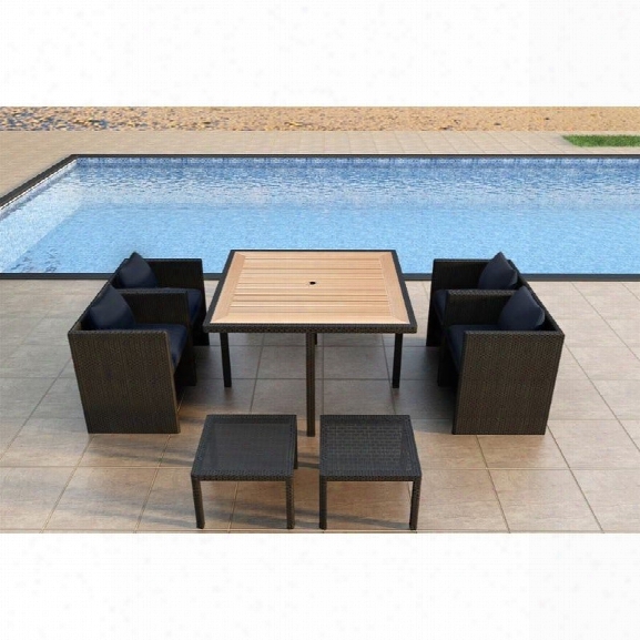 Harmonia Living Arbor 9 Piece Patio Dining Set In Spectrum Indigo