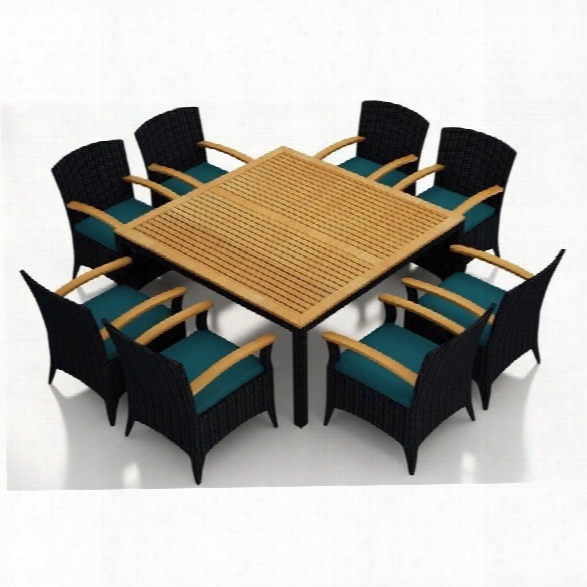 Harmonia Living Arbor 9 Piece Square Patio Dining Set In Peacock