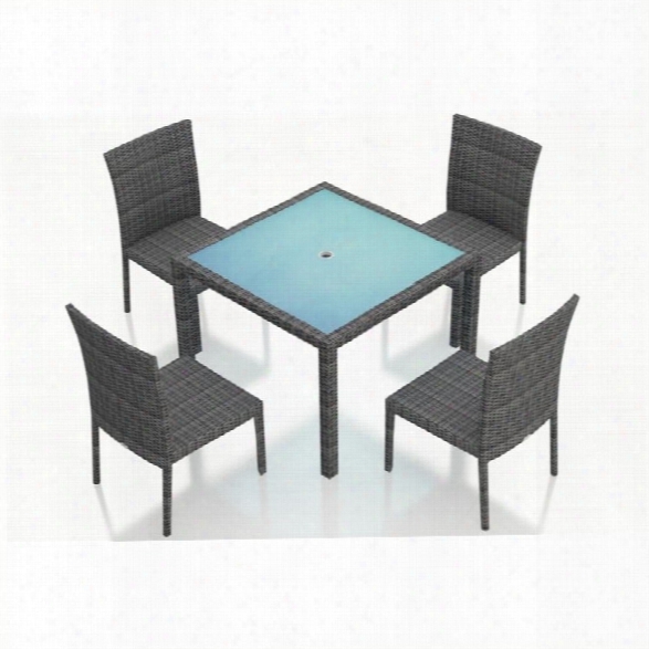 Harmonia Living District 5 Piece Patio Dining Set In Textured Slate