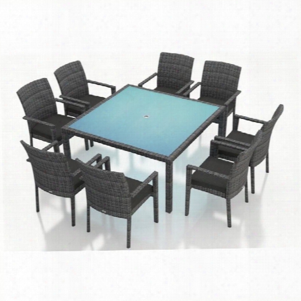 Harmoonia Living District 9 Piece Square Patio Dining Set In Charcoal