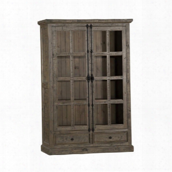 Hillsdale Tuscan Retreat Double Door Curio Cabinet In Aged Gray