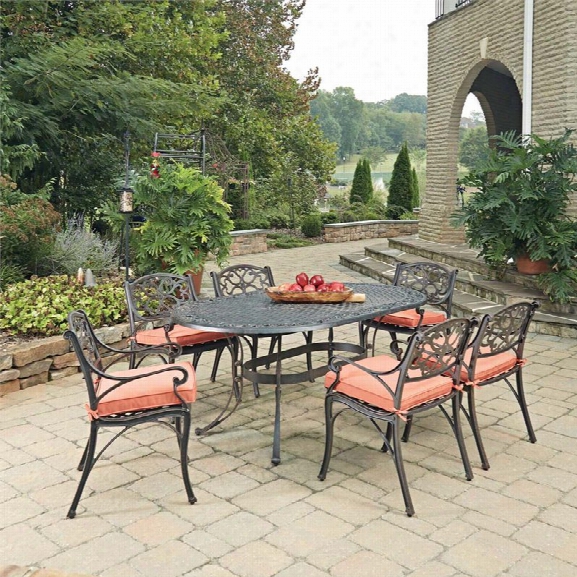 Home Styles Biscayne 7 Piece Oval Patio Dining Set In Rust Bronze