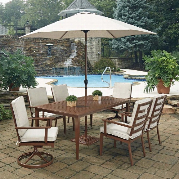 Home Styles Key West 9 Pece Patio Dining Set In Chocolate