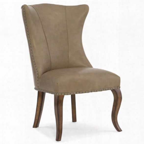 Hooker Furniture Leather Dining Side Chair In Beige