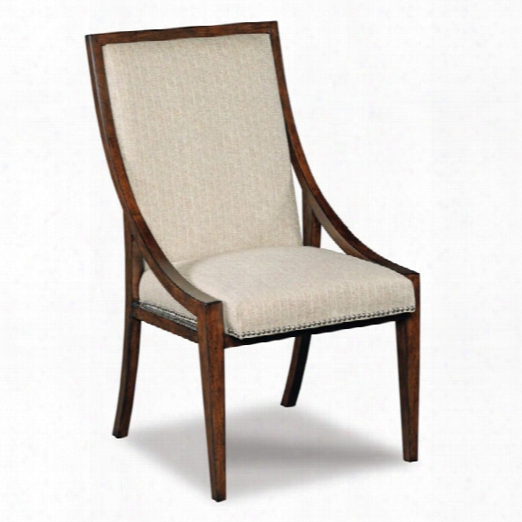 Hooker Furniture Upholstered Dining Side Chair In Dark Wood