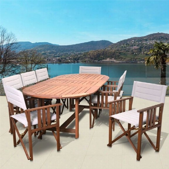 International Home Amazonia Panama 9 Piece Patio Extendable Dining Set In Khaki