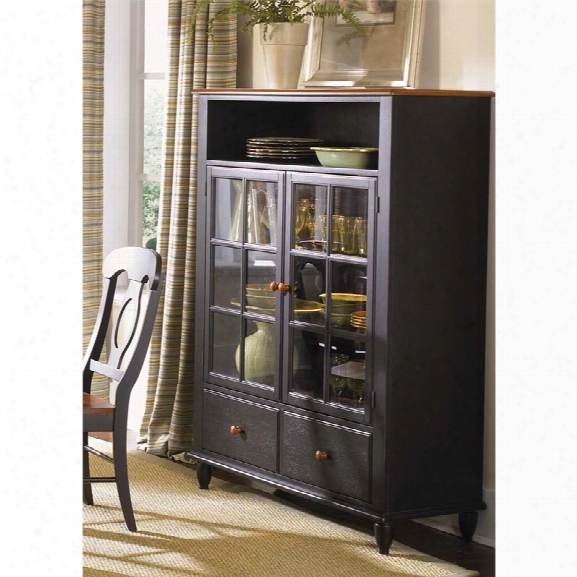 Liberty Furniture Low Country Curio Cabinet In Anchor Black