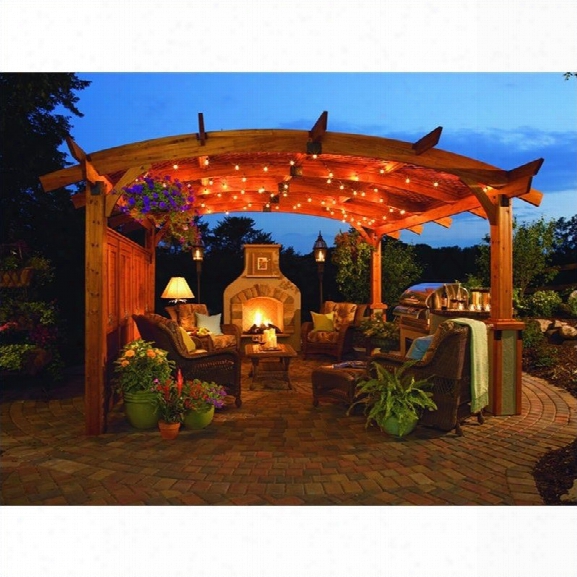 Outdoor Greatroom Company Sonoma Arched Redwood Cedar 16'x16' Pergola