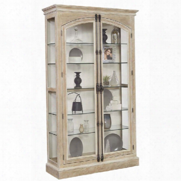 Pulaski Hailey Cremone Door Curio Cabinet In  Rustic Beige