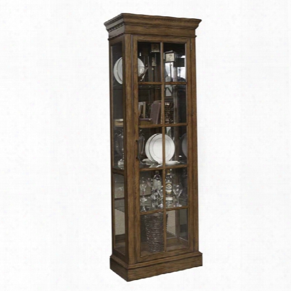 Pulaski Pemberly Mirrored Famed Door Curio Cabinet In Brown