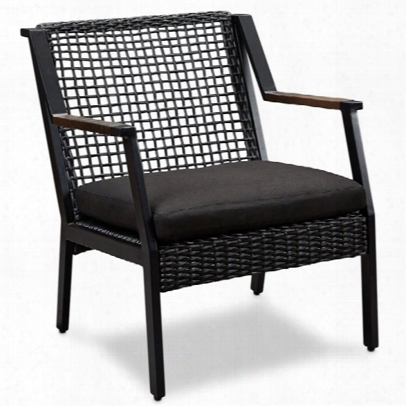 Real Flame Calvin Aluminum Patio Dining Arm Chair In Black (set Of 2)