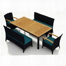 Harmonia Living Arbor 5 Piece Patio Dining Set in Spectrum Peacock