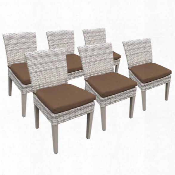 Tkc Fairmont Patio Dining Side Chair In Dark Brown (set Of 6)