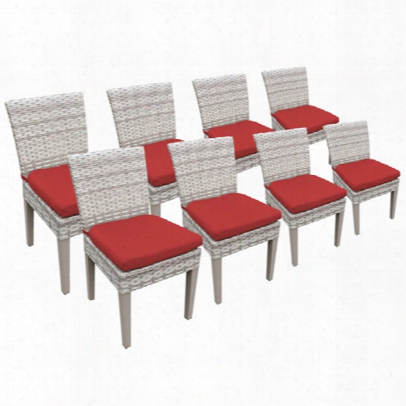 Tkc Fairmont Patio Dining Side Chair In Red (set Of 8)