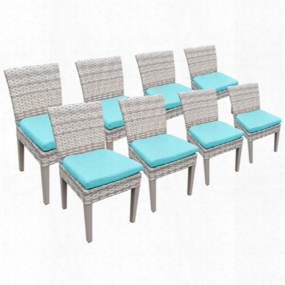 Tkc Fairmont Patio Dining Side Chair In Turquoise (set Of 8)