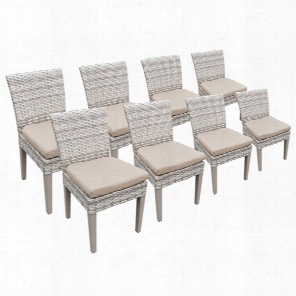 Tkc Fairmont Patio Dining Side Chair In Wheat (set Of 8)