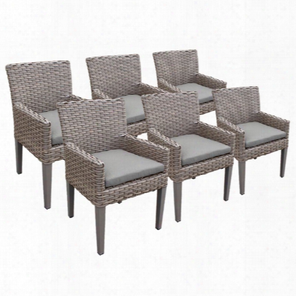 Tkc Oasis Patio Dining Arm Chair In Gray (set Of 6)