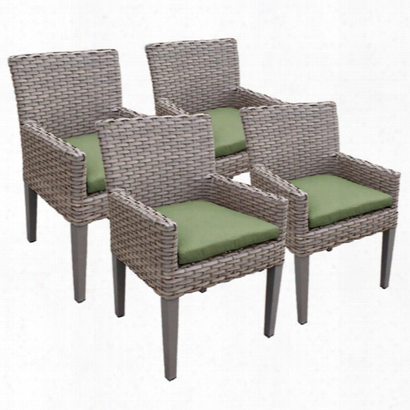 Tkc Oasis Patio Dining Arm Chair In Green (set Of 4)