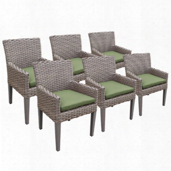 Tkc Oasis Patio Dining Arm Chair In Green (set Of 6)