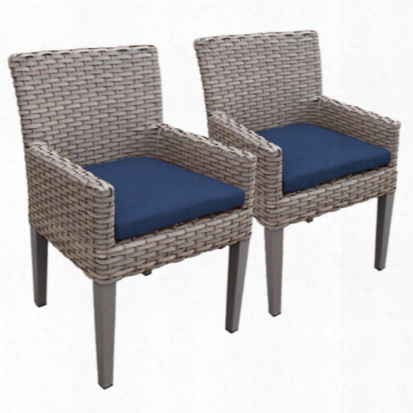 Tkc Oasis Patio Dining Arm Chair In Navy (set Of 2)