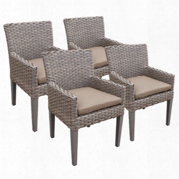 Tkc Oasis Patio Dining Arm Chair In Wheat (set O F 4)