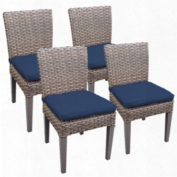 Tkc Oasis Patio Dining Side Chair In Navy (set Of 4)