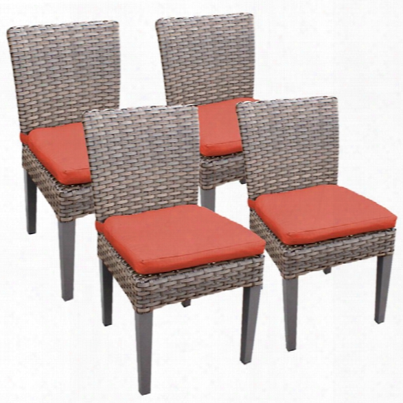 Tkc Oasis Patio Dining Side Chair In Orange (set Of 4)