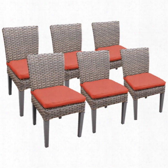 Tkc Oasis Patio Dining Side Chair In Orange (set Of 6)