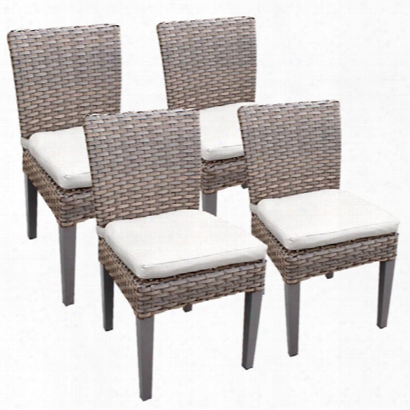 Tkc Oasis Patio Dining Side Chair In White (set Of 4)