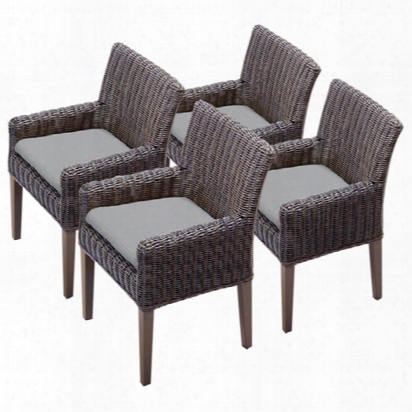 Tkc Venice Patio Dining Arm Chair In Gray (set Of 4)