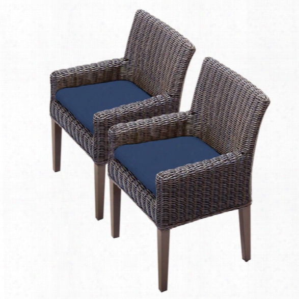 Tkc Venice Patio Dining Arm Chair In Navy (set Of 2)