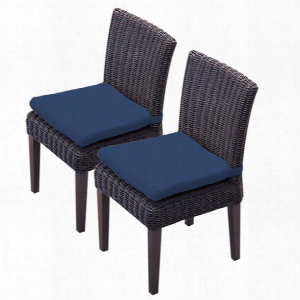 Tkc Venice Patio Dining Side Chair In Navy (set Of 2)