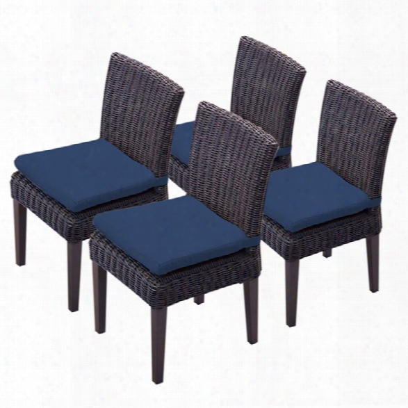 Tkc Venice Patio Dining Side Chair In Navy (set Of 4)