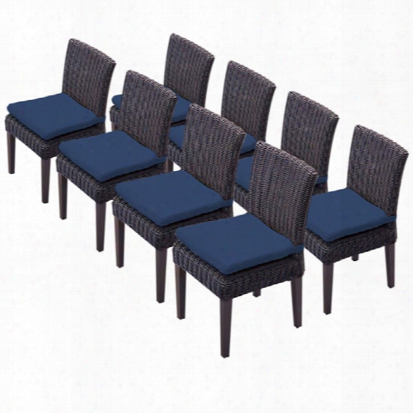 Tkc Venice Patio Dining Side Chair In Navy (set Of 8)
