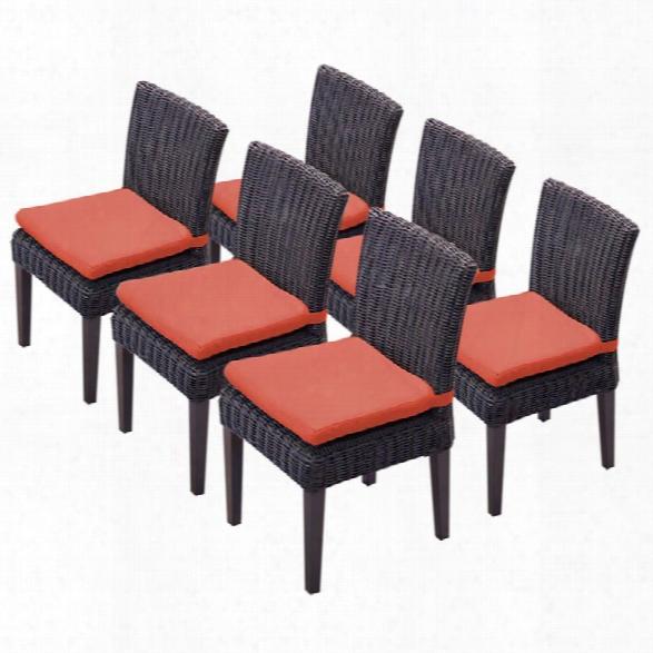 Tkc Venice Patio Dining Side Chair In Orange (set Of 6)