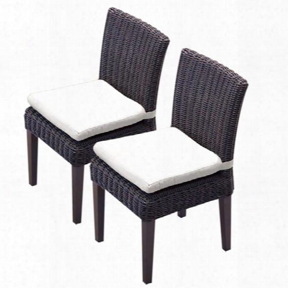 Tkc Venice Patio Dining Side Chair In White (set Of 2)