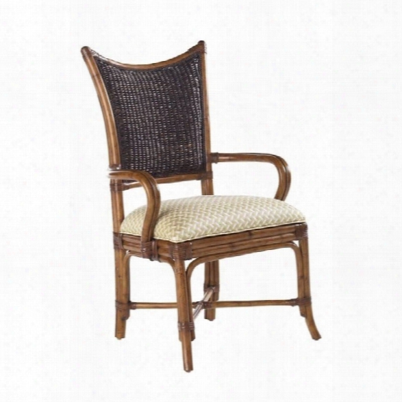 Tommy Bahama Home Island Estate Mangrove Fabric Arm Dining Chair In Plantation