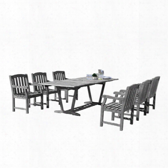 Vifah Renaissance 7 Piece Extendable Hardwood Patio Dining Set