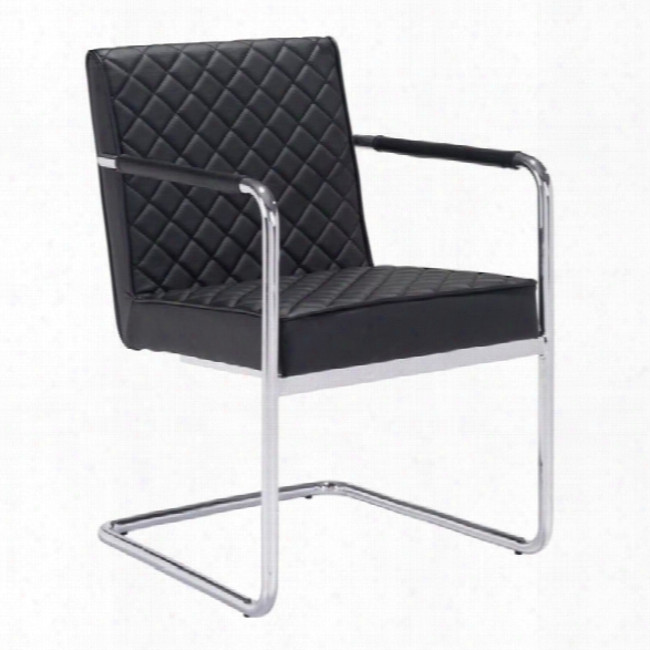 Zuo Qulit Faux Leather Dining Chair In Black