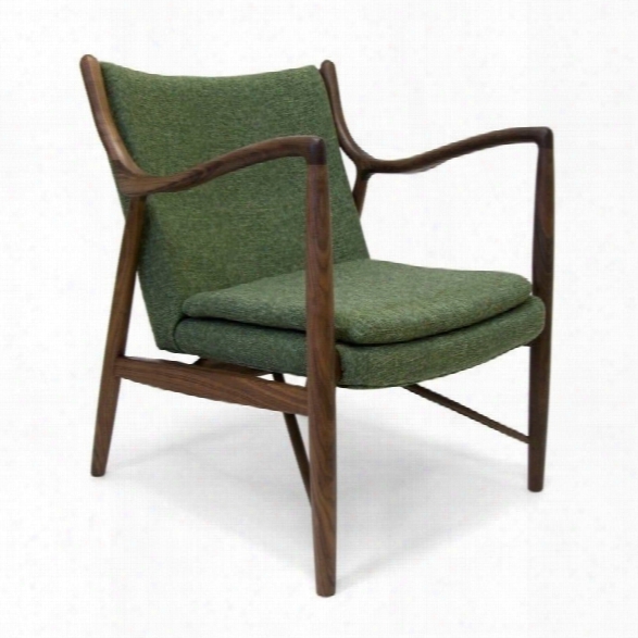 Aeon Furniture Syracuse Lounge Dining Chair In Walnut And Green