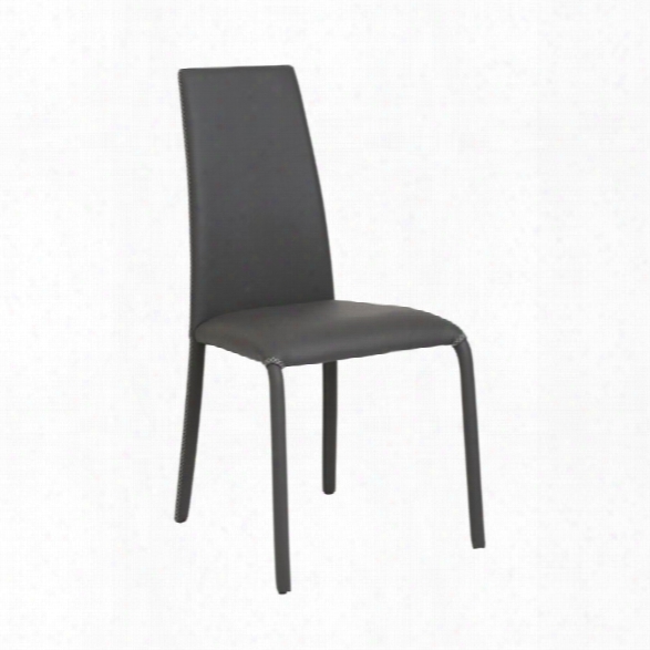 Eurostyle Camille Dining Chair In Gray Leatherette (set Of 4)