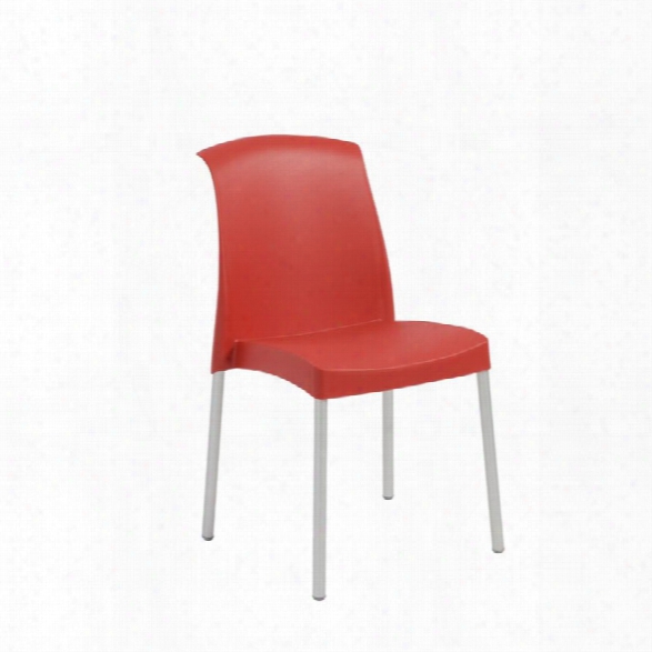 Eurostyle Jenny Stacking Side Chair In Red (set Of 6)