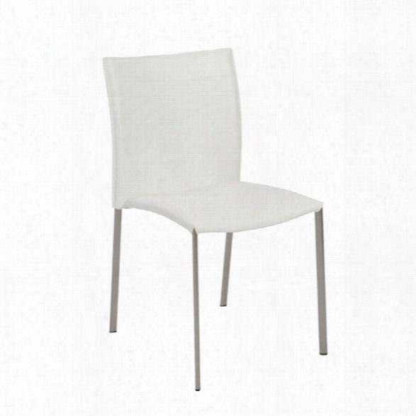 Eurostyle Shane Stacking Side Chair In White (set Of 4)
